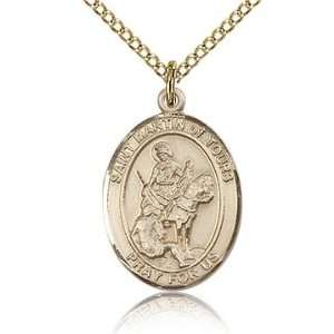    Gold Filled 3/4in St Martin of Tours Medal & 18in Chain: Jewelry