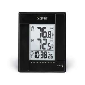   Indoor/Outdoor Thermometer with Atomic Clock, Black