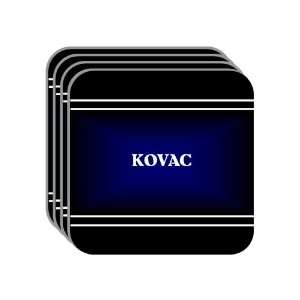 Personal Name Gift   KOVAC Set of 4 Mini Mousepad Coasters (black 