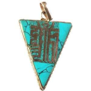  The Ten Syllables of the Kalachakra Mantra Inlay Pendant 