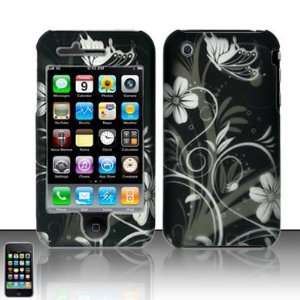  For iPhone 3G/3GS (AT&T) Rubberized White Flowers Design 