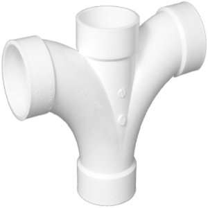   Pipe 2 PVC DWV Double Sanitary Tee PVC 00500 0600: Home Improvement
