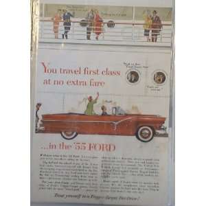  Vintage 1 Page Magazine Car Auto Ad : 1955 Ford 