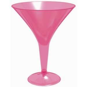 Pink Plastic 8oz Martini Glasses 20ct: Toys & Games