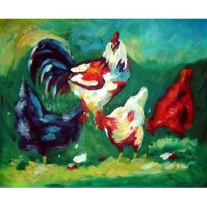  Chicken Coop Oil Painting 20 x 24 inches: Home & Kitchen