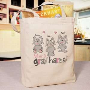  Gray Hares Personalized Canvas Tote Bag: Everything Else