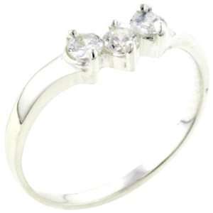  Triple Round Cut Cz Sterling Silver Promise Ring: Pugster 
