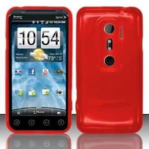  Rubberized red matte finish phone cover for the HTC Evo 3D 