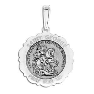  Saint George Scalloped Medal: Jewelry