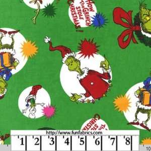  Grinch Stole Christmas Circles Green Cotton: Arts, Crafts 