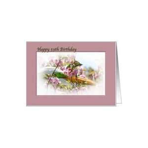  59th Birthday Card with Egret and Pink Flowers Card: Toys 