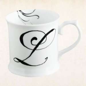  Initial Mug ( White/Black, Letter L ): Home & Kitchen