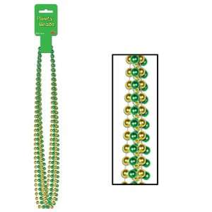 Green and Gold Party Beads   Small Round Case Pack 156 