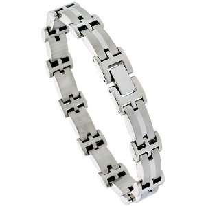 8 inch Solid Link Surgical Stainless Steel Bracelet 7/16 inch (11 