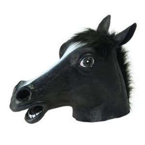  : Horses Head Godfather Black Fancy Dress Costume Mask: Toys & Games