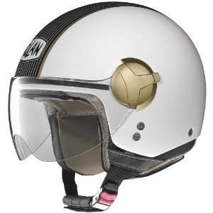  Nolan N20 Player DOT Half Motorcycle Helmet Metallic White 