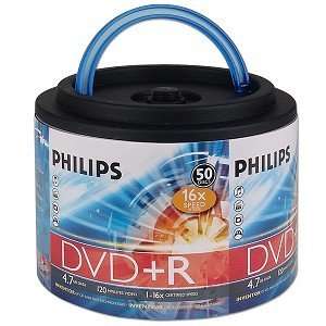  Philips 16x 4.7GB 120 Minute DVD R Media 50 Piece Spindle 