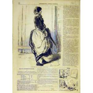   1858 Pretty Lady Gavarni People Paris French Print