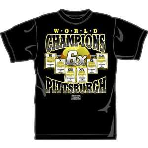  Pittsburgh Steelers Six Time Champions Black T Shirt 