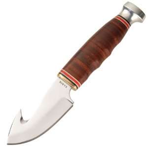  KABAR 2 1234 5 Game Hook Stacked Leather Handle Leather 