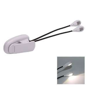  Dual Arm 2 Goosenecks LED Music Stand Light Lamp White 