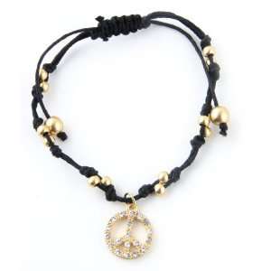   and Gold Peace Bracelet   Crystal Accented and Lead Free Jewelry