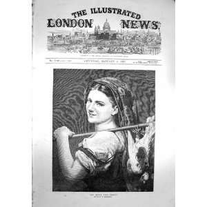   1873 Portrait Girl Returning Market Dead Birds Print: Home & Kitchen