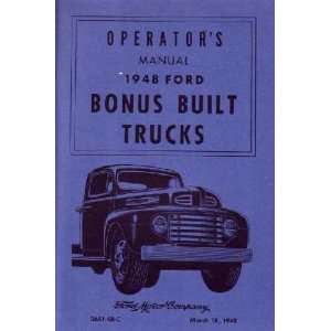  1948 FORD TRUCK Full Line Owners Manual User Guide 