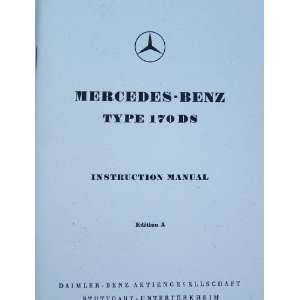 1952 mercedes benz 170 ds owners manual factory reprint