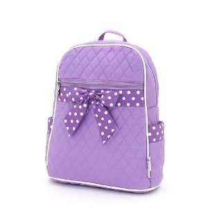  Monogrammable Solid Lavender Quilted Zippered Backpack 