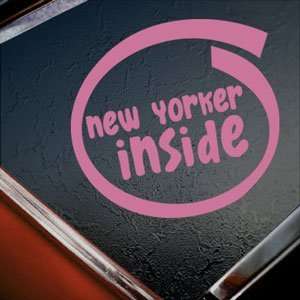  New York Inside Pink Decal Car Truck Bumper Window Pink 