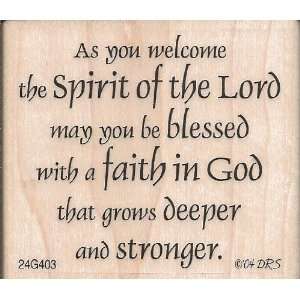  Spirit of the Lord Verse Wood Mounted Rubber Stamp (G403 