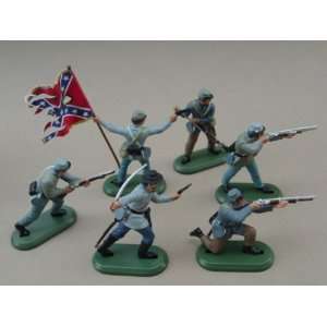  Britains Deetail Confederate Toy Soldiers with Rebel 