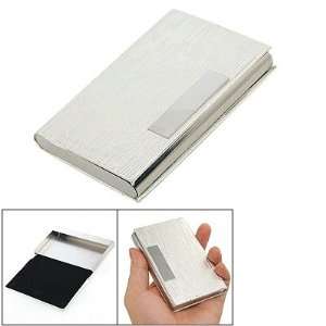   Textured Silver Tone Metal Business Name Card Holder: Office Products