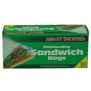  Plastic Sandwich Bag Zip Lock (12 Packs of 50 Count Each 