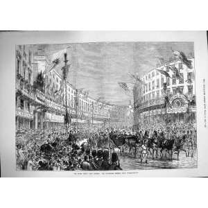  1874 London Royal Procession Oxford Circus Buckingham 