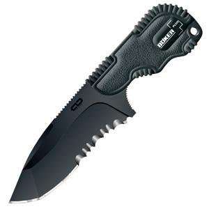   Black Plastic Handle and Black ComboEdge AUS8 Blade