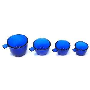    IWGAC 01 10392 Blue Glass Measuring Cup Set4: Kitchen & Dining