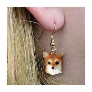  Chihuahua Longhaired Earrings Hanging 
