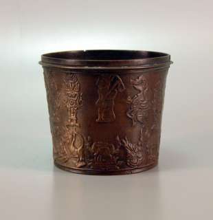 Very rare, 14th century, bronze zodiac mug, Bali  