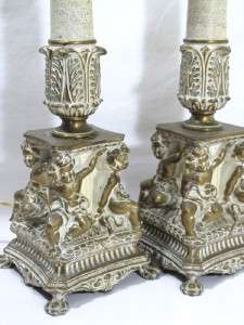   HOLLYWOOD REGENCY FRENCH INSPIRED TABLE LAMPS MARBRO JAMES MONT DRAPER