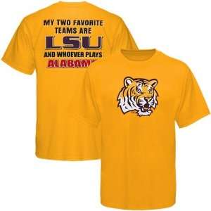  LSU Tigers Gold Favorite Teams T shirt: Sports & Outdoors