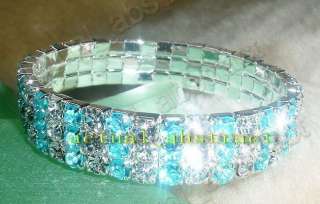 FREE wholesale16xcrystal rhinestone bracelet cuff 3row  