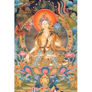  The Sixteen Year Old Goddess   Tibetan Thangka Painting 