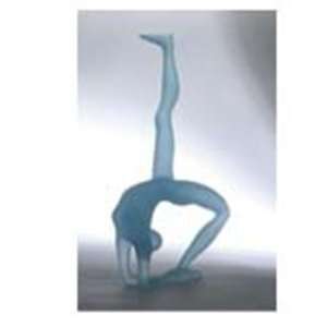  Yoga Frosted Blue Yoga Figurine in One legged Upward facing Bow Pose 