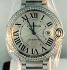 Cartier Ballon Bleu Custom 2 Row Diamond Bezel Mens 42mm watch.