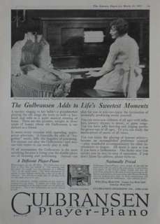 Original 1921 Ad GULBRANSEN PLAYER PIANO Martin Method Music 