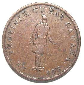 Canada Quebec 1837 Half Penny Token  