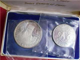 1966 Ionian Island Saint Dennis of Zante 2 mint coins Greece  