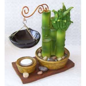 Gift Set   Bamboo Tree Hanging Tart Warmer Burner Plus 4 Yankee Candle 